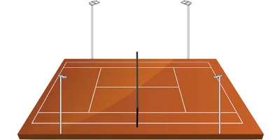 How to light tennis courts with masts before the baseline